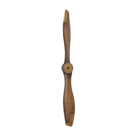 DecMode Brown Metal 2 Blade Airplane Propeller Wall Decor with Aviation Detailing