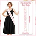 thumbnail image 6 of I'm Tying the Knot Sash She's Tying the Knot Themed Bachelorette Party Sash Pink Bow Champagne Bridal Shower Decorations Brunch and Bubbly Wedding Favors, Pink Flowers Engagement Bride to Be Supplies, 6 of 7
