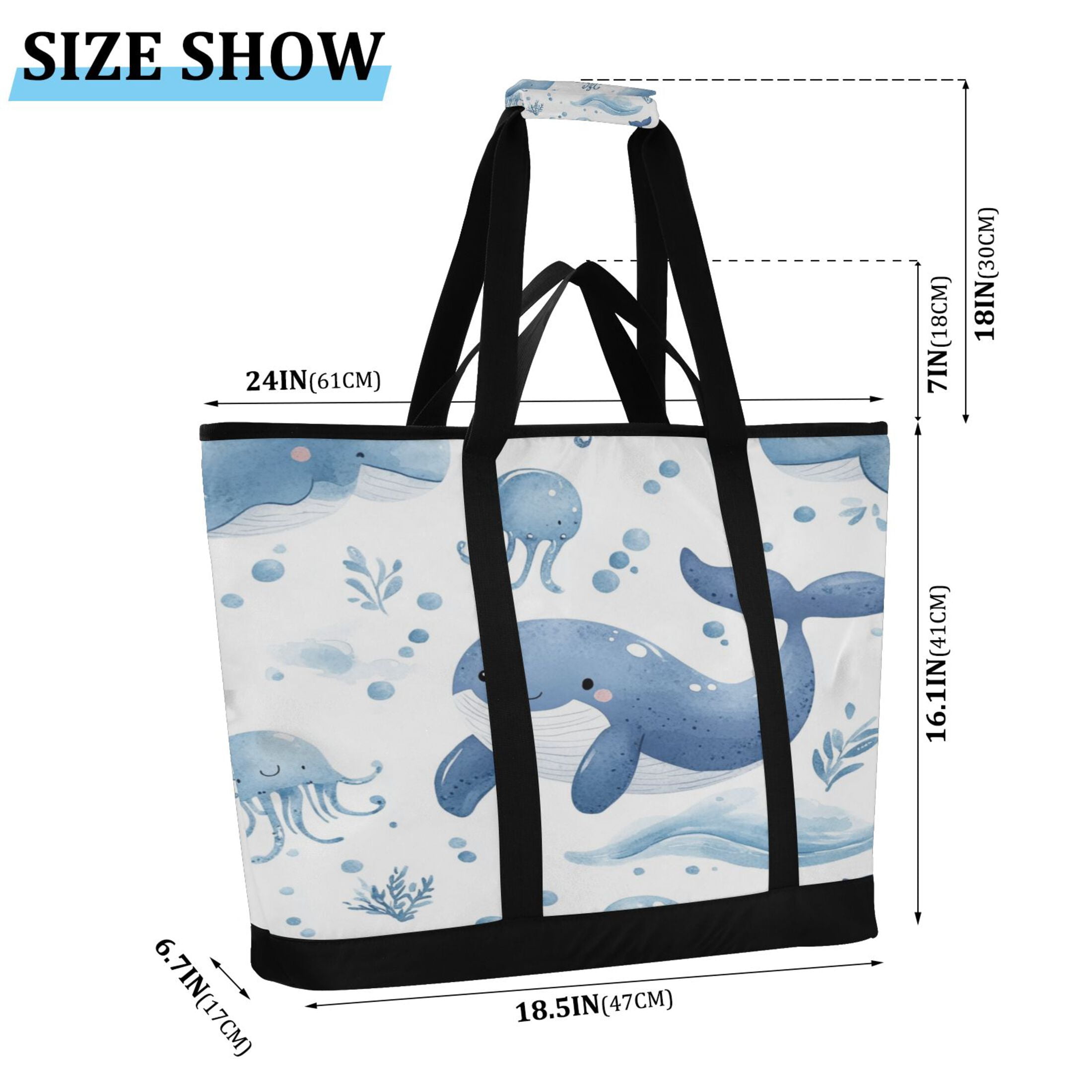 Large Hand-held Ice Pack Picnic Bag Insulation and Refrigeration Suitable for Shopping Picnics and Camping Super Cute Whale