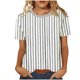 thumbnail image 2 of Xuyuer Blouse for Women Dressy Casual Short Short Sleeve Boho Tops Fashion Floral Crew Neck Tunic Shirts Summer Clothes Fashionable Casual Loose Round Neck T-shirt Solid Color Top, 2 of 7