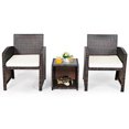 thumbnail image 6 of Gymax 3PCS Rattan Patio Conversation Furniture Set Yard Outdoor w/ White Cushions, 6 of 9