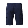 thumbnail image 4 of Mens Shorts Casual Solid Color Pocket High Waist Drawstring Knee Length Shorts Pants with Multi Pockets, 4 of 5