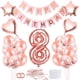 thumbnail image 1 of Globo de 8 cumpleaños Niña Globo de oro rosa Decoración de fiesta de cumpleaños de Niña de 8 años, 1 of 5