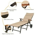 thumbnail image 6 of Patiojoy 2PCS Folding Outdoor Rattan Chaise Lounge Chair Cushioned Recliner with Wheels&Brown Cushion, 6 of 10
