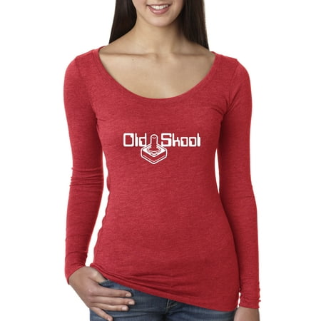 - New Way 698 - Women's Long Sleeve T-Shirt Old Skool Gaming Gamer Atari Nintendo Joystick