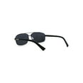 thumbnail image 4 of Xloop Mens Metal Rim Narrow Rectangular Pilots Sunglasses Gunmetal Shiny Black, 4 of 4