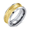 thumbnail image 3 of Personalize Two Gold Tone Couples Concave Celtic Knot Viking Dragon Wedding Band Rings for Men Women Titanium Comfort Fit 8MM Customizable, 3 of 5