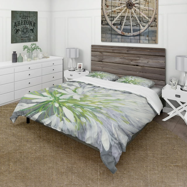Designart 'Flower Cleome Splash II' Ensemble de Literie Cottage - Housse de Couette et Taies d'Oreiller