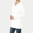 thumbnail image 6 of Women's Long Sleeve Basic Shirts V Neck Top Basic Stretch Cotton Relaxed Slim Fit T Shirt Outfits Workout, 6 of 8