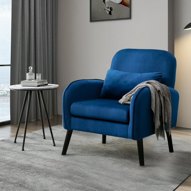 Navy velvet bedroom chair sale