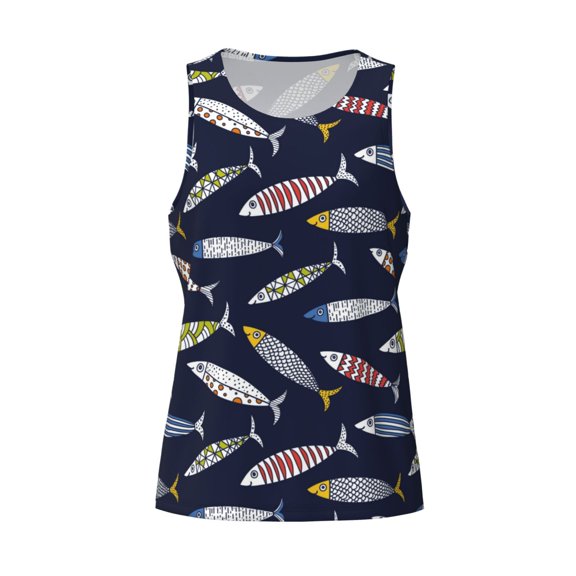 Rocae Sardine for Men's Workout Tank Top Men's Running Tank Top Dry Fit Athletic Workout Tank Tops4X-Large