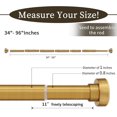 thumbnail image 5 of YNL Shower Curtain Rod, Adjustable Tension Rod, 34-96 inches, Rust-Resistant, No Drill Shower Rod for Bathroom & Closet & Door, Stainless Steel, Brushed Gold, 5 of 7