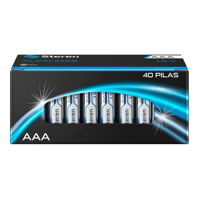 Paquete de 40 pilas alcalinas Steren tipo AAA