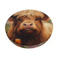 thumbnail image 3 of Picia Cute Floral Cow pattern Round Stool Covers Comfy Seat Covers Stretch Removable WashableChair Slipcover Round Bar Chair Cushion Cover-14 inch, 3 of 7