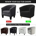 thumbnail image 5 of LKJYER Stretch Tub Chair Covers, 1-Piece Club Chair Slipcover Soft Jacquard Barrel Chair Cover Armchair Slipcovers Furniture Protector for Living Room, 5 of 7