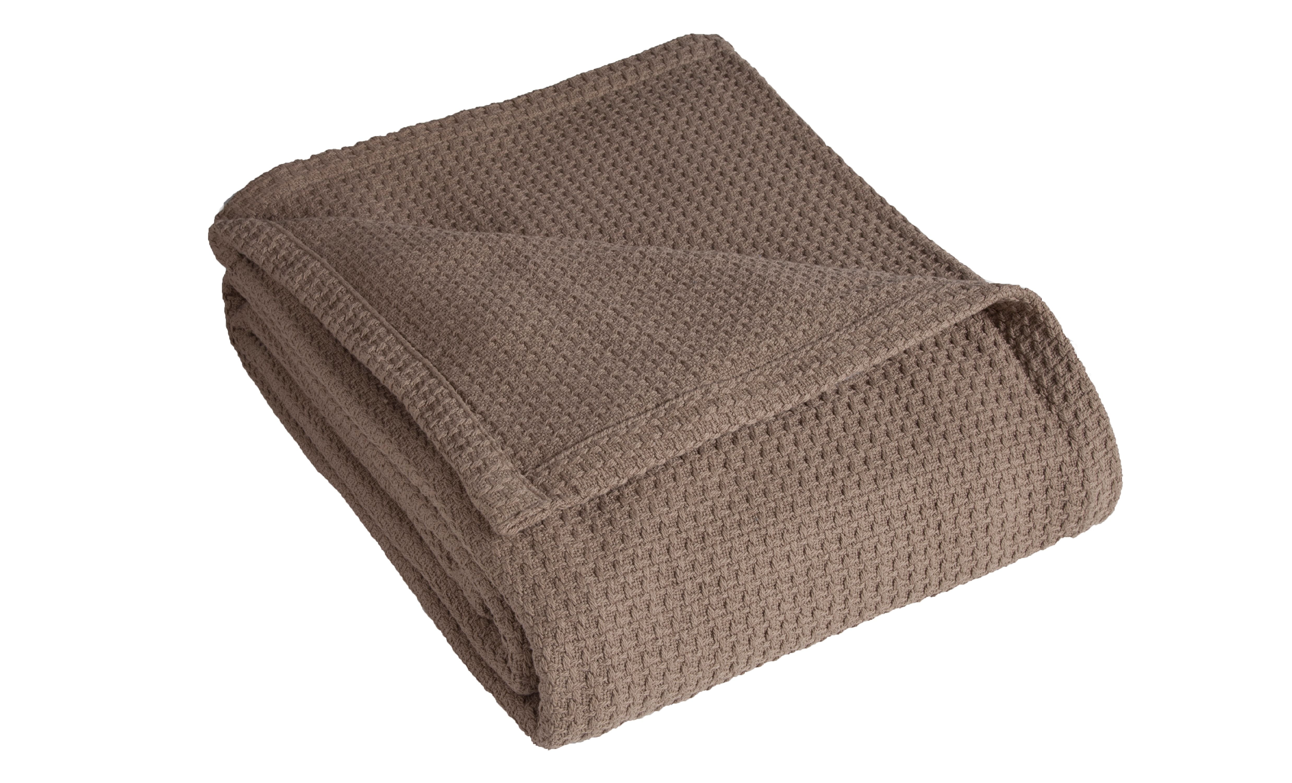 Grand Hotel Woven Cotton Blanket, Twin, Taupe