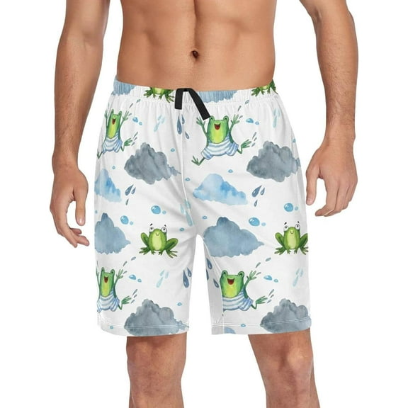 GZHJMY Frog Pajama Pants Short for Men, Lounge Pants Lightweight Men Pajama Bottoms with Drawstring Pockets, Christmas New Year Birthday Gifts, XX-Large