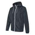 thumbnail image 2 of Independent Trading Co. Unisex Lightweight Windbreaker Full-Zip Jacket EXP54LWZ Classic Navy/ White Zipper M, 2 of 5