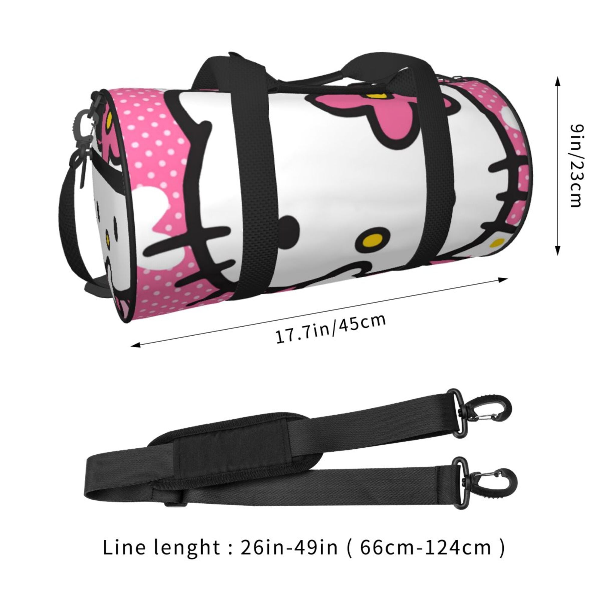 Cute Hello Kitty Travel Duffel Bag Weekender Overnight Bags with Shoe Compartment Carry On Duffle Bag Sports Gym Tote Bags Style 2 Walmart