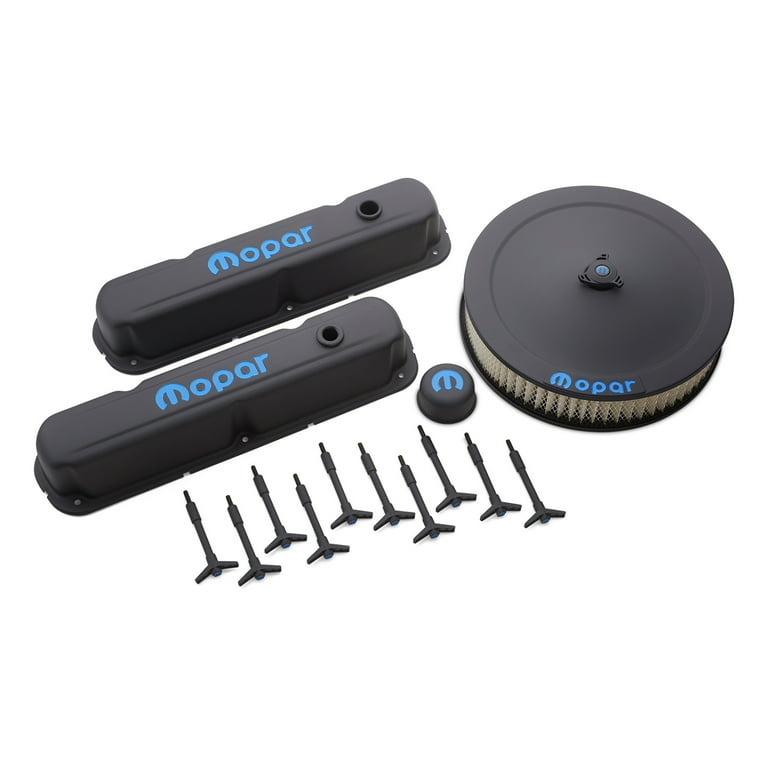 Proform Engine Dress-Up Kit Black Crinkle w/Blue MOPAR Proform Engine Dress-Up Kit Black Crinkle w/Blue MOPAR