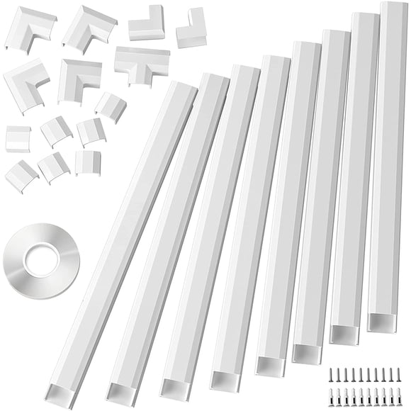 Yecaye 125" Large Cable Concealer Hide TV Cords on Wall, White