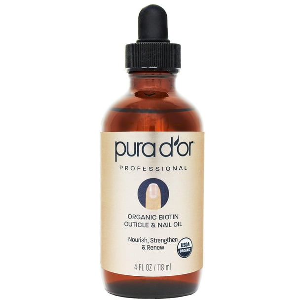 Aceite para uñas y cutículas PURA D'OR Organic con biotina y vitamina E 120 ml