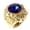 Blue 19#, variant on Men's Vintage Luxury Big Resin Crown Gold Plated Alloy Ring Jewelry Size 7-10