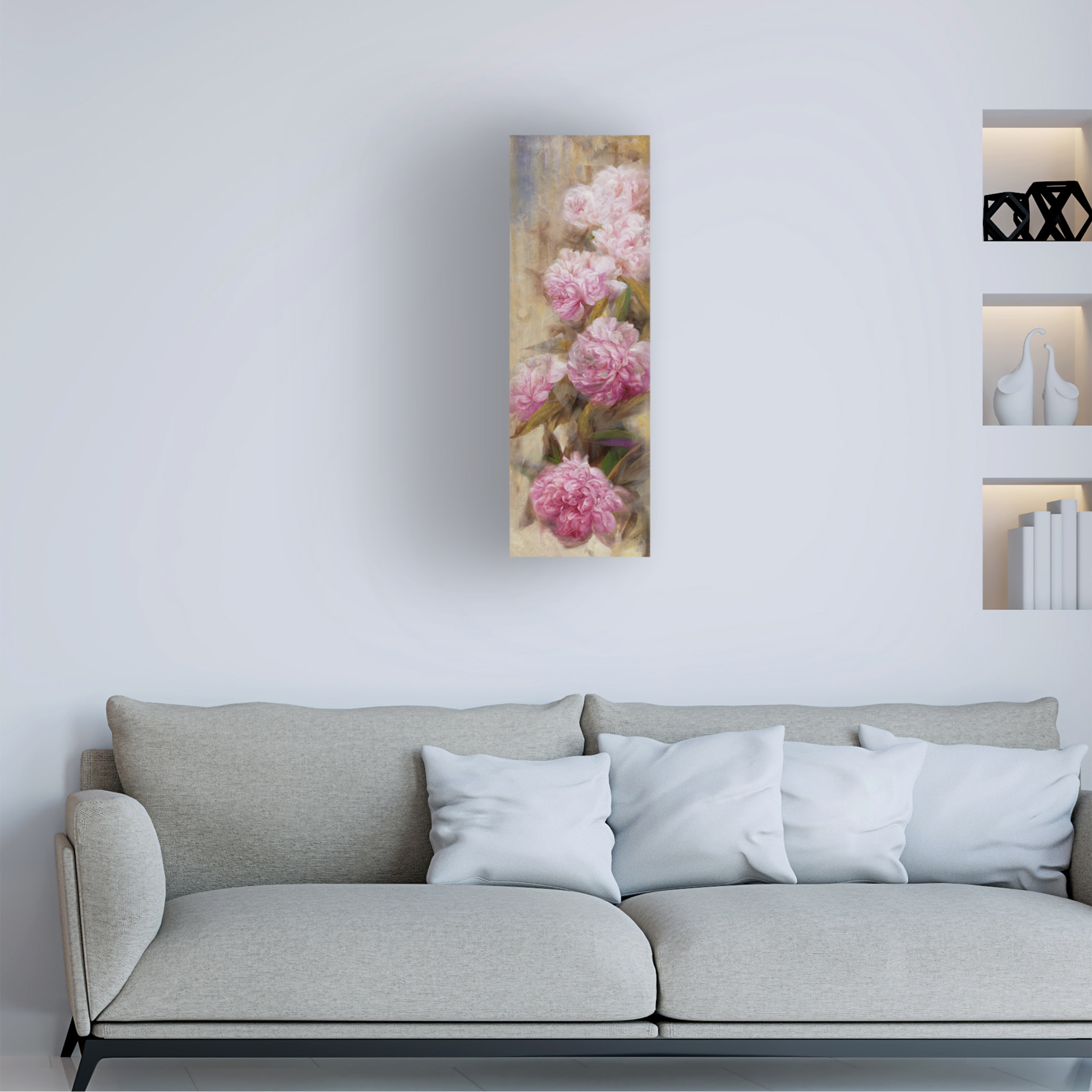 Li Bo 'Peonies II' Canvas Art