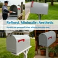 thumbnail image 2 of 4W Rural Mailboxes Galvanized Steel,Jumbo Size,Post-Mount Mailbox in Gray, 2 of 9