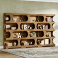 thumbnail image 7 of Tribesigns 71" Tall Bookcase, 4-Tier S-Shaped Bookshelf, Wood Decorative Storage Shelving, Modern Freestanding Display Shelves, 7 of 7