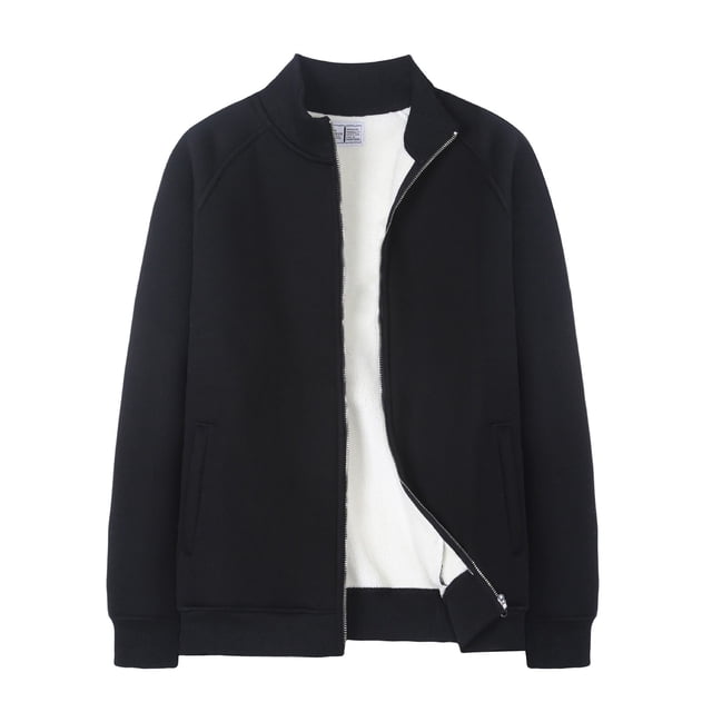 Pisexur Mens Jacket Winter Zipper Solid Color Fleece Jacket Lapel Long Sleeve Warming Jacket Casual Oversized Mens Coat Outerwear Plus Size M-4XL
