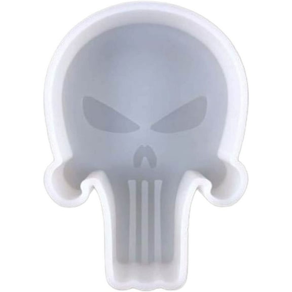 Skull Silicone Mold  Size 3.5" Wide x 5" Long x 1" Deep  Small Punisher Skull Design for Freshie, Soap, Resin, Candles
