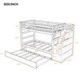 thumbnail image 4 of Bunk Bed, Twin-Over-Twin Bunk Bed with Twin Size Trundle and 3 Storage Stairs, Solid Wood Bed Frame with Full Length Guardrail for Boys, Girls, Teens Bedroom, No Box Spring Needed, Walnut, 4 of 7
