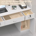 thumbnail image 6 of HARIPUL 50-inch Reception Desk with Counter, Front Desk Office Desk with Storage Shelves, White, 6 of 7