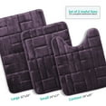 thumbnail image 2 of Clara Clark Bathroom Rugs, Velvet Memory Foam Bath Mat, Ultra Soft Non Slip and Absorbent - Tiled - Set Small, Large & Contour - Purple, 2 of 6