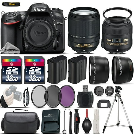 Nikon D7100 Digital SLR Camera + 18-140mm VR + 40mm 2.8G Lens + 64GB -4 Lens Kit