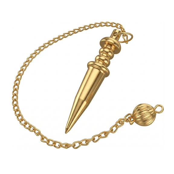 Brass Metal Light Weight Solid Cone Point Pendulum Healing Dowsing Metaphysical Reiki for Divination and Meditation