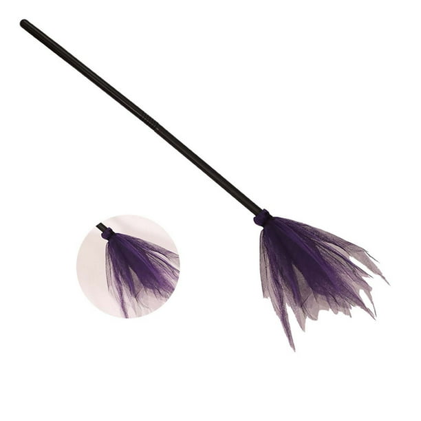 Fiudx Escoba de Bruja de Halloween, Accesorio de Baile Volador, Material de Hilo de Red de Plástico, Diseño Colorido, Decoración de Fiesta, Uso Versátil para Halloween, Ideal para Fiestas Temáticas,