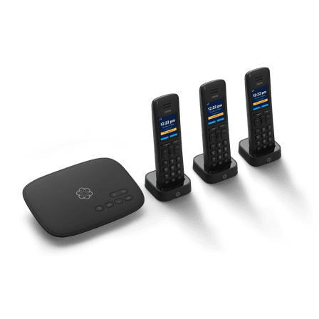 Ooma Telo Voip 3 Handsets Cordless Phone Set