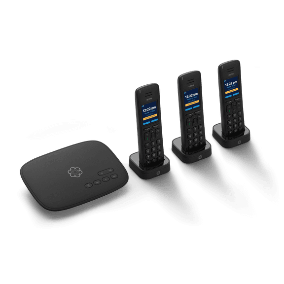 Ooma Telo Voip 3 Handsets Cordless Phone Set