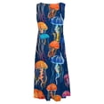 thumbnail image 4 of Teissuly Womens Fashion Holiday Summer Casual Printing Sleeveless Party Beach Loose Dress, 4 of 5
