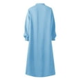 thumbnail image 5 of PENGXIANG Robe Longue Décontractée pour Femmes Robe Unie Col en V Élégante Manches Longues Grande Mode Robe Évasée, 5 of 5