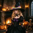 thumbnail image 2 of BRICH Witch Hat Novelty for Adult Women Decoration Accessory Witch Hat Multicolour One Size, 2 of 4