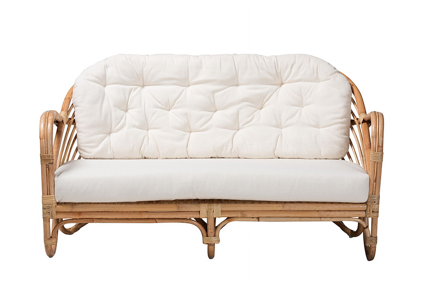 bali & pari Aliane Rattan BOHO Loveseat, Natural Brown