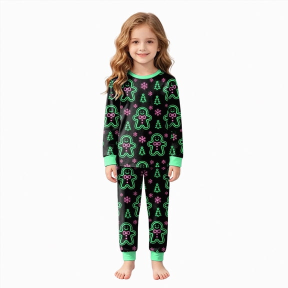 TOWED22 Toddler Girls Boys Christmas Pajamas Sets Kids Xmas Graphic Sleepwear Boys Holiday Funny 2 Pcs PJS,4-5 Y