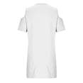 thumbnail image 4 of Kvture Women Cold Shoulder T Shirt Dress Wide Strap Short Sleeve Casual Tunic Dresses Loose Comfort Lounge Dress White, 4 of 7