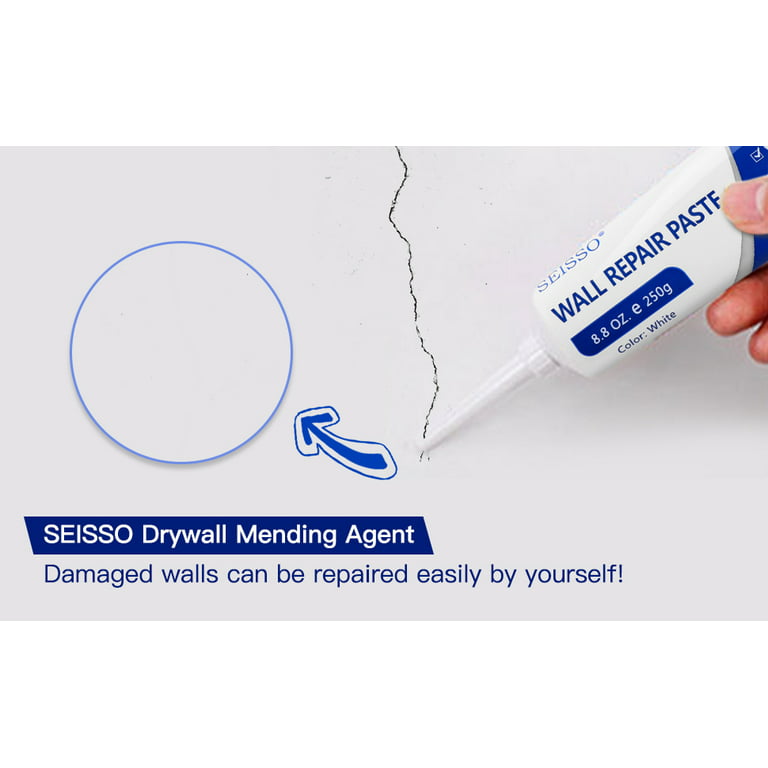 SEISSO Spackle Drywall Repair Kit, 2 Pcs Wall Mending Agent, 1 Pcs Wall  Putty, Repair Tape and Wall Repair Patch, Quick Fill Crack Plaster Wall  Repair