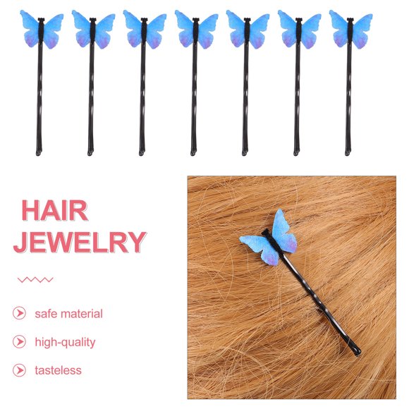 TABLZONE 15Pcs Blue Decorative Hair Pin Butterfly Hair Clip for Unique Hairstyle