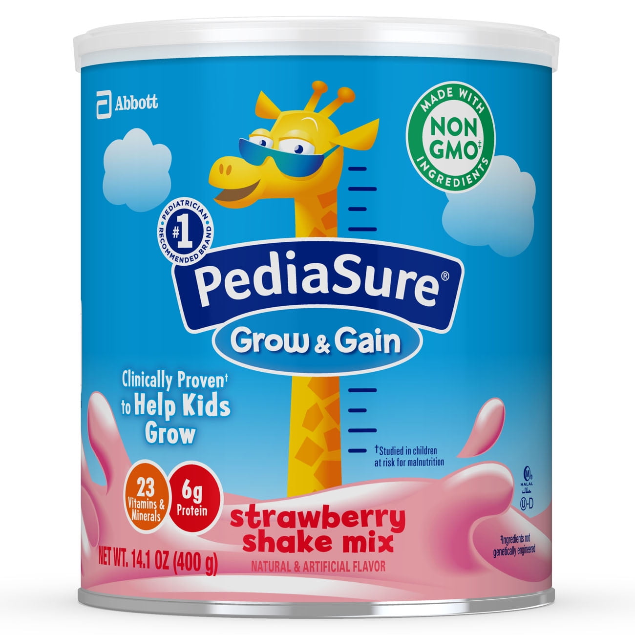 PediaSure Grow & Gain Strawberry Powder, 14.1 oz Canister