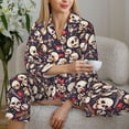 thumbnail image 6 of Sikiie Guitar Skull record Women's Long-Sleeve Shirt and Full-Length Bottom Pajama Set (s-xxl)-X-Large, 6 of 7